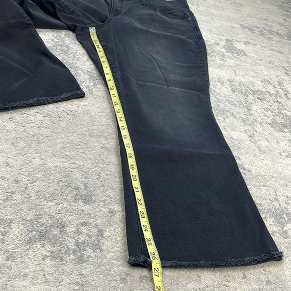New Democracy Fray Step Hem Kick Flare Jeans Faded Black Wash Ab Plus Size 20W - Picture 10 of 12